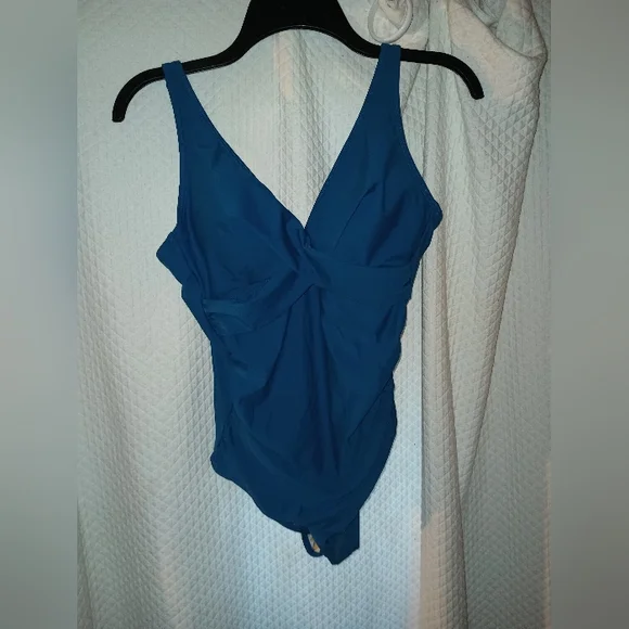 One Piece Swimsuits Tummy Control Ruched Push Up Bathing Suit Tie Back - Picture 2 of 10